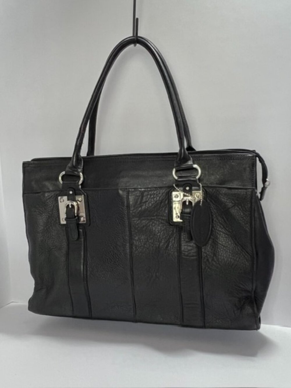 WILSONS LEATHER EXECUTIVE LAPTOP BRIEF MESSENGER TOTE BAG BLACK